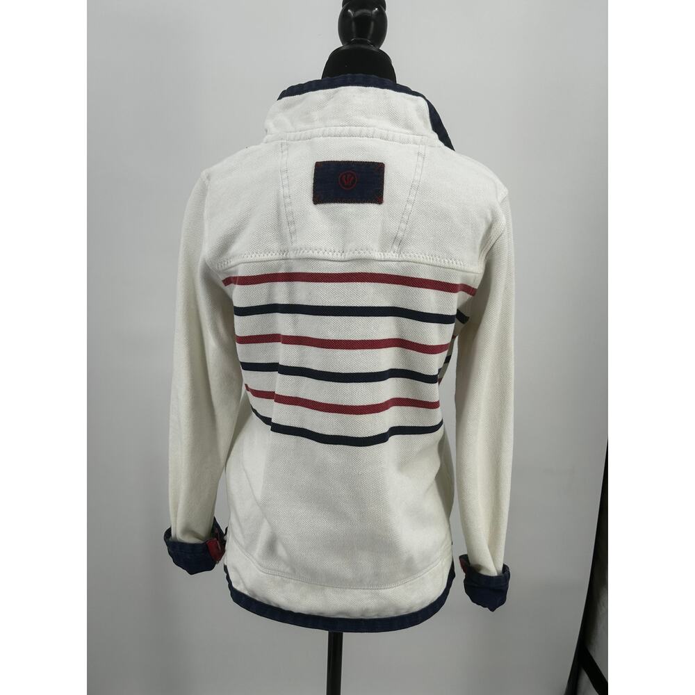 Fat Face Airlie Sweat Top Ecru USA Half Zip Pullover Women's US 4 UK 8 Cotton - Picture 3 of 4